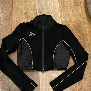 Black and Yellow I AM GIA Women's Crop Top Jacket